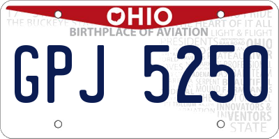 OH license plate GPJ5250
