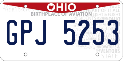OH license plate GPJ5253