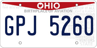 OH license plate GPJ5260