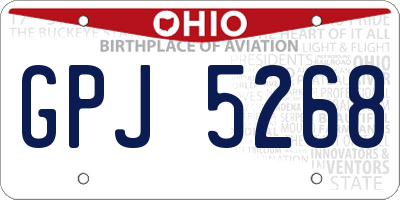 OH license plate GPJ5268