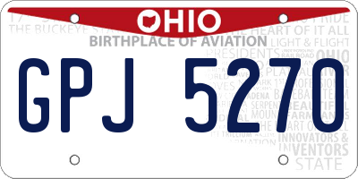OH license plate GPJ5270