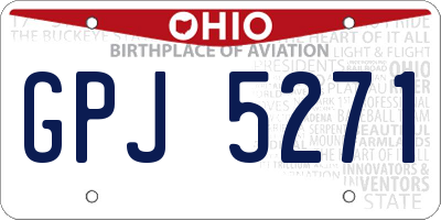 OH license plate GPJ5271