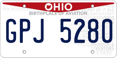 OH license plate GPJ5280