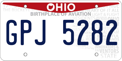 OH license plate GPJ5282