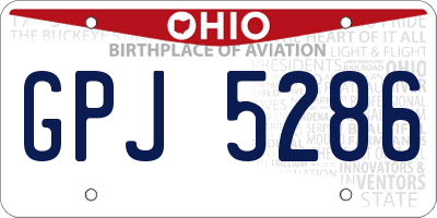 OH license plate GPJ5286