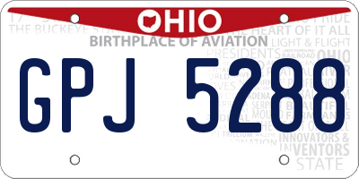 OH license plate GPJ5288