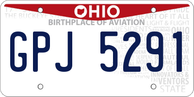 OH license plate GPJ5291