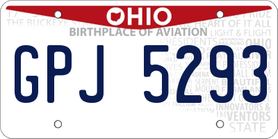 OH license plate GPJ5293