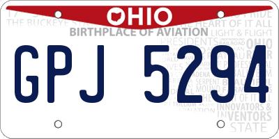 OH license plate GPJ5294