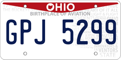 OH license plate GPJ5299