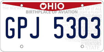 OH license plate GPJ5303