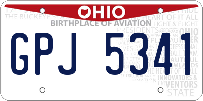 OH license plate GPJ5341