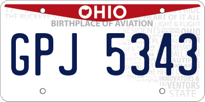 OH license plate GPJ5343