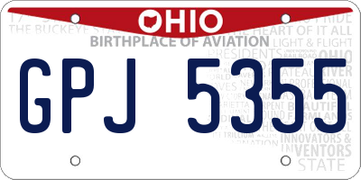 OH license plate GPJ5355