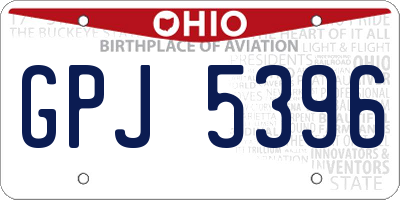 OH license plate GPJ5396
