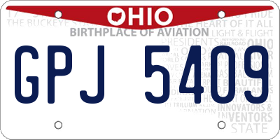 OH license plate GPJ5409