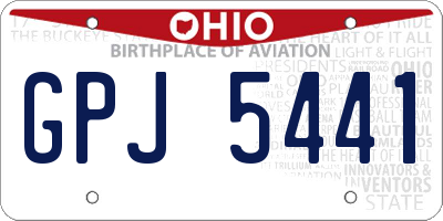 OH license plate GPJ5441