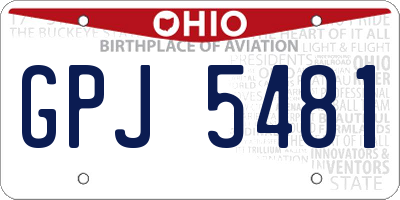 OH license plate GPJ5481