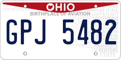 OH license plate GPJ5482