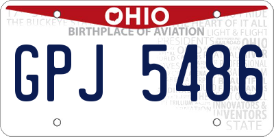 OH license plate GPJ5486