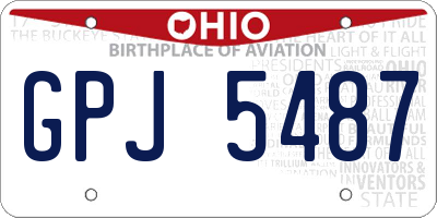 OH license plate GPJ5487