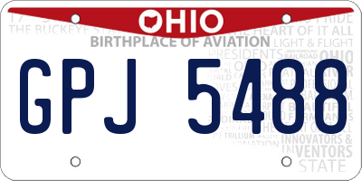 OH license plate GPJ5488