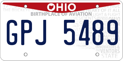 OH license plate GPJ5489
