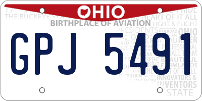 OH license plate GPJ5491