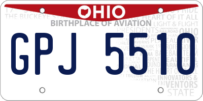 OH license plate GPJ5510