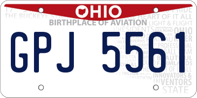 OH license plate GPJ5561