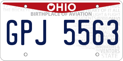 OH license plate GPJ5563