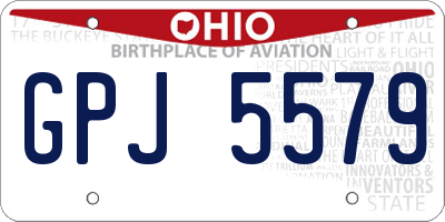 OH license plate GPJ5579