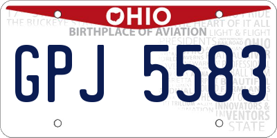 OH license plate GPJ5583