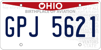 OH license plate GPJ5621