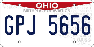 OH license plate GPJ5656