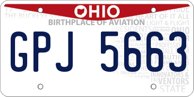 OH license plate GPJ5663