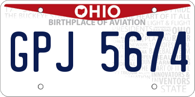 OH license plate GPJ5674