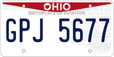 OH license plate GPJ5677