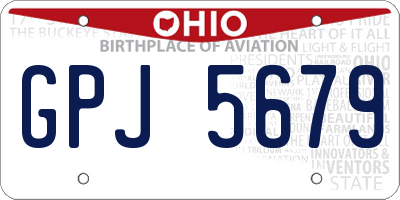OH license plate GPJ5679