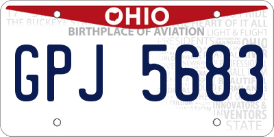 OH license plate GPJ5683