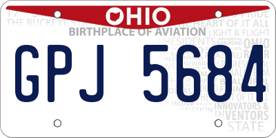 OH license plate GPJ5684