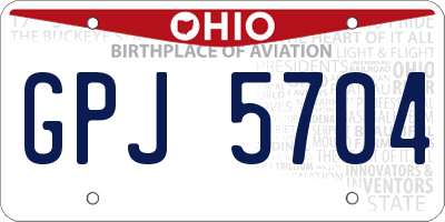 OH license plate GPJ5704