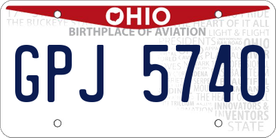 OH license plate GPJ5740