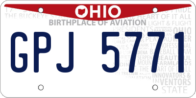 OH license plate GPJ5771