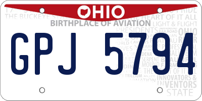 OH license plate GPJ5794