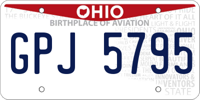 OH license plate GPJ5795