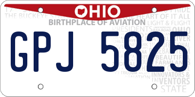 OH license plate GPJ5825
