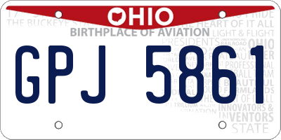 OH license plate GPJ5861