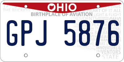 OH license plate GPJ5876