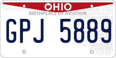 OH license plate GPJ5889